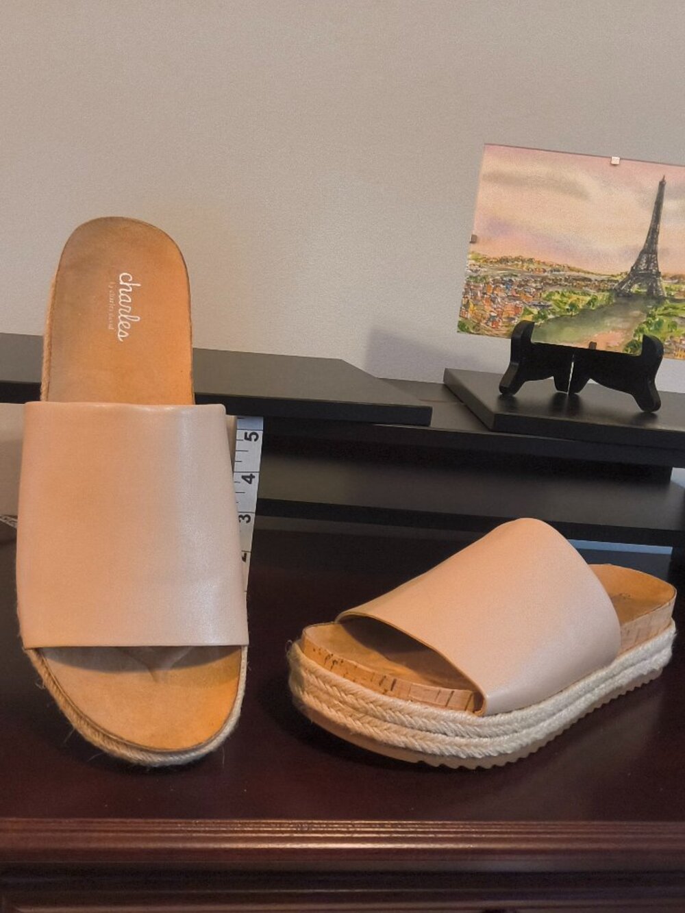 Charles by Charles David Nude Slide Sandals. Size 9M